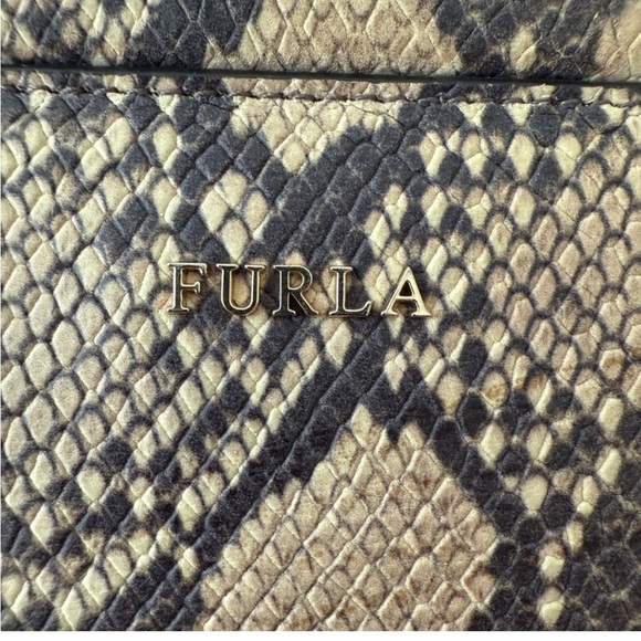 Furla Python Embossed Leather Top Zip Two Way Bag | COA - Picture 7 of 14